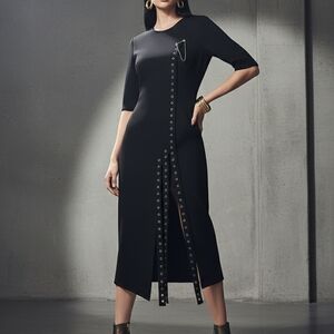 Elegant Black Midi Dress